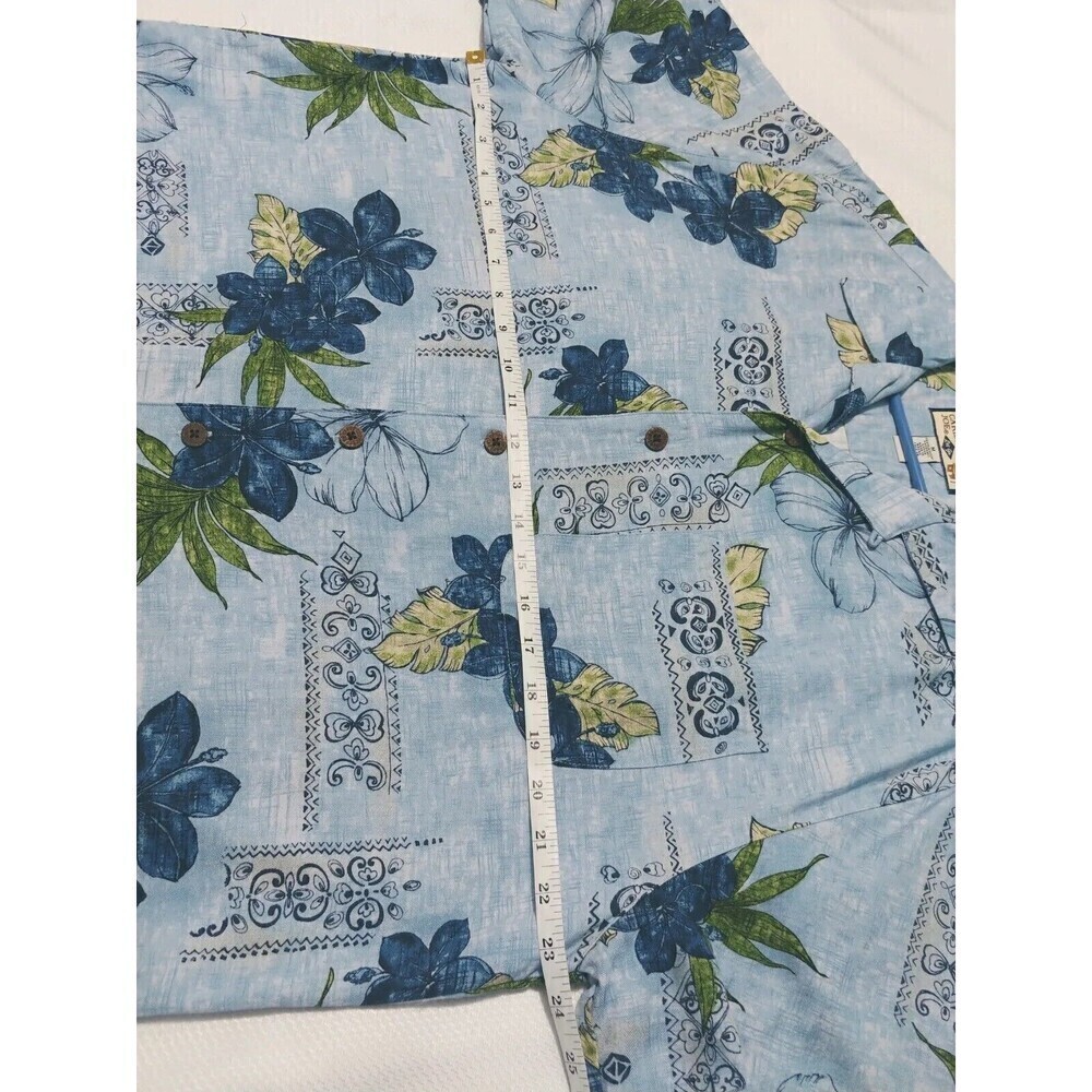 Caribbean joe Hawaiian Shirt for Mens Size Medium Blue Short Sleeve 100% Rayon - Picture 5 of 11